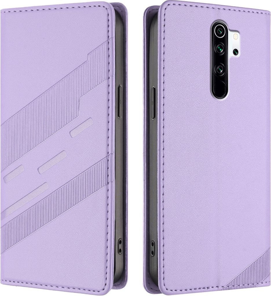 Hülle für Xiaomi Redmi Note 8 Pro, Kunstleder Brieftaschen Handyhülle mit Kartenfach und Standfunktion Violett