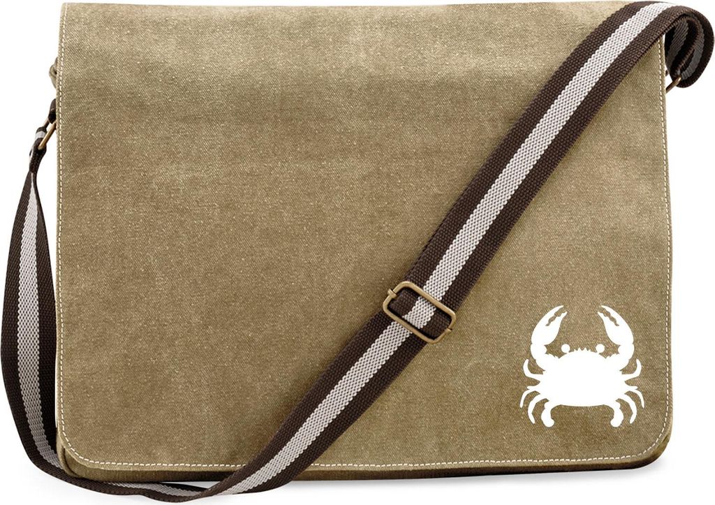 Huuraa Umhängetasche Krabbe Silhouette 14 Liter Sahara Canvas Laptoptasche Geschenkidee