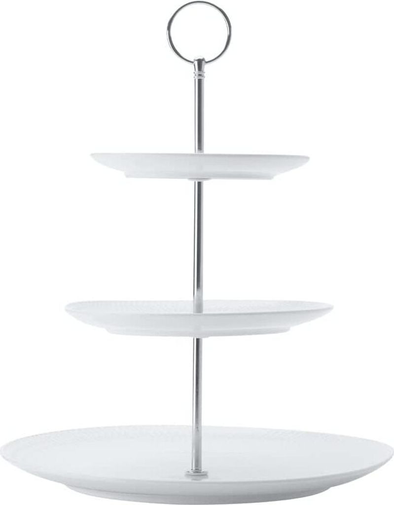 Maxwell & Williams Etagere 3-stöckig Diamonds Round Weiß Produktbild 