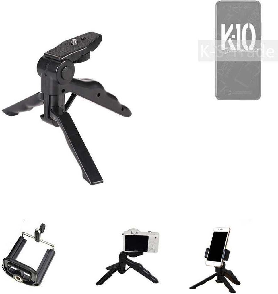 K-S-Trade Stativ Tisch-Ständer Dreibein Handy-Stativ Ständer kompatibel mit Oppo K10 5G China Mini-Stativ Smartphone Tripod Handy-Stativ aus Plastik