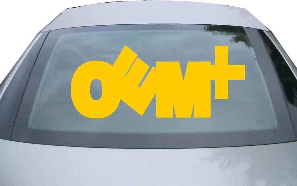 Indigos UG - Aufkleber Heckscheibe & Motorklappe DE7155 - gold - 600x252 mm - OEM+ Style - Auto Scheiben Fenster Heckklappe Tuning Racing JDM - Die...