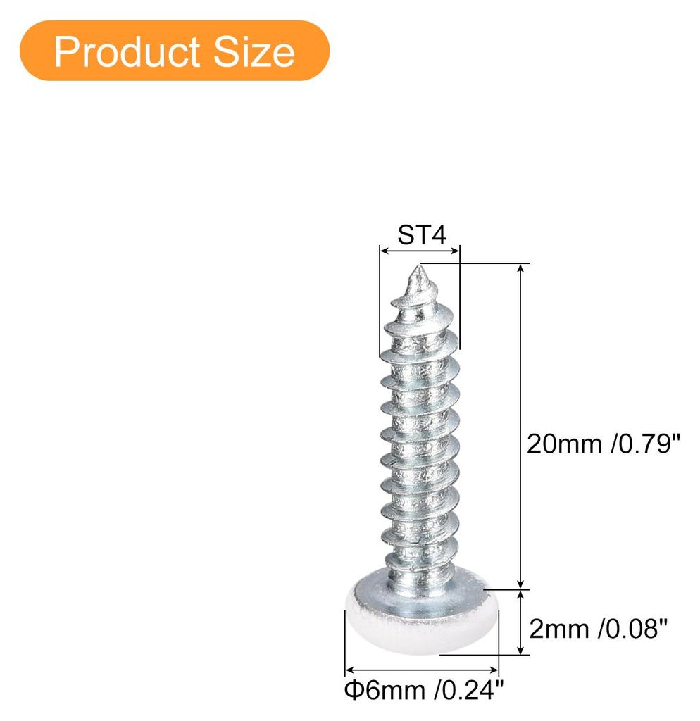 ST4x20mm 100Stk Wei?e Schrauben Senkkopf Holz Selbstschneidend Schrauben Pfanne Kopf Kreuzschlitz Holzschrauben fš¹r Holzarbeiten