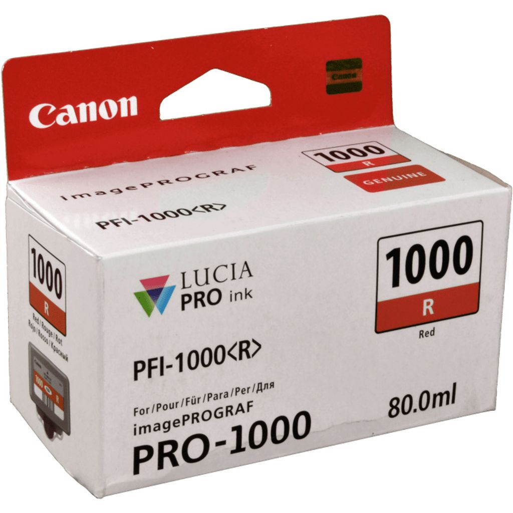 Canon PFI-1000R Tinte Rot, Rot, Tinte auf Pigmentbasis, 80 Produktbild 