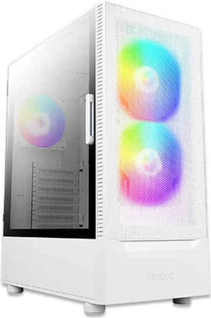 Boîtier PC Moyen Tour Antec NX410 blanc avec trois ventilateurs ARGB