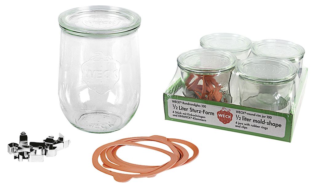 WECK Rundrandglas Tulpe 1,0l 4er Pack Produktbild 