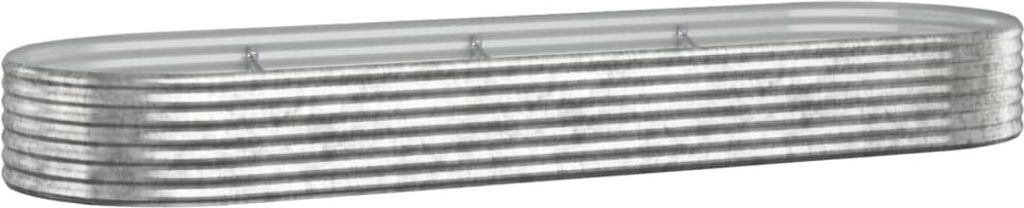 vidaXL Hochbeet Verzinkter Stahl 322x100x36 cm Silbern Produktbild 