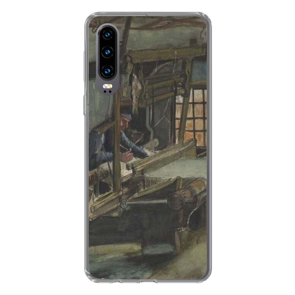 MuchoWow Handyhülle Schutzhülle Hülle für Huawei P30 Weber - Vincent van Gogh Silikon Softcase Handy Hülle - Kartenbesitzer