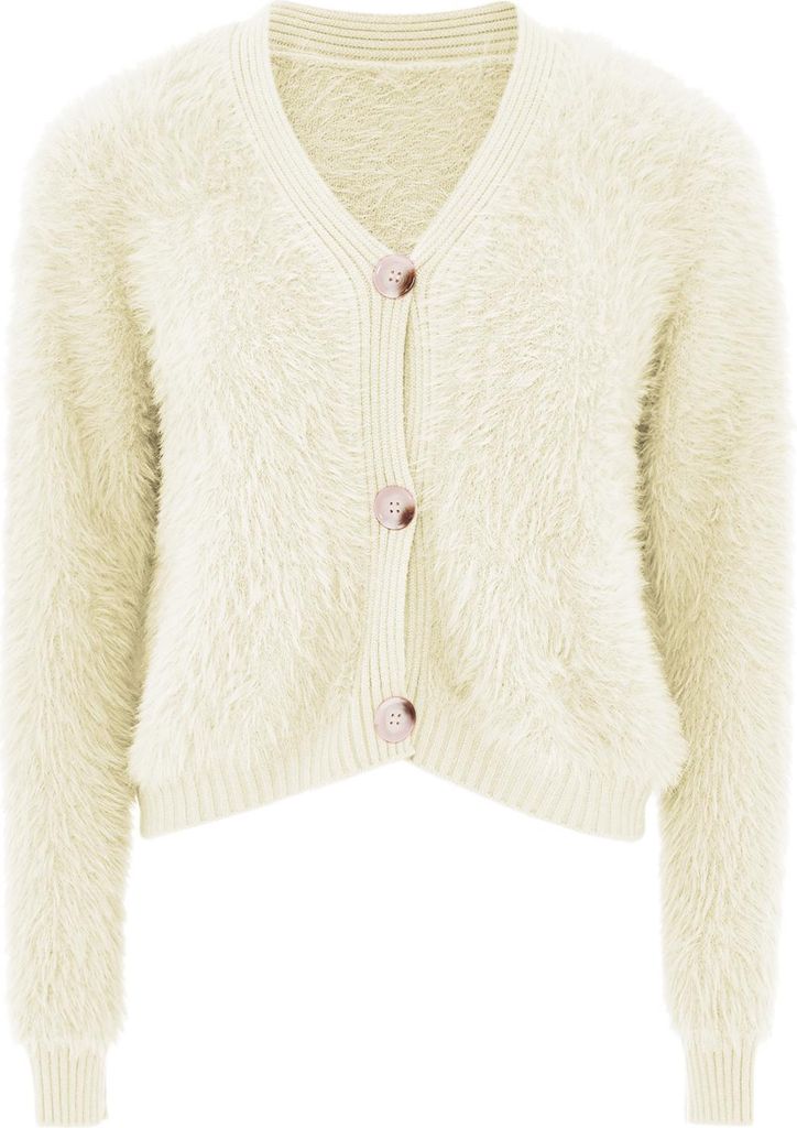 POOMI damen strickjacke - wollweiss, M