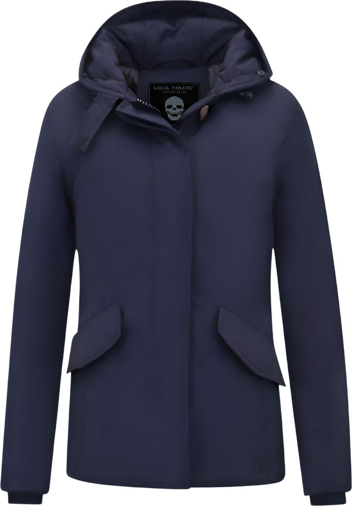 Taillierte Winterjacke Da Mit Kapuz Blau - L