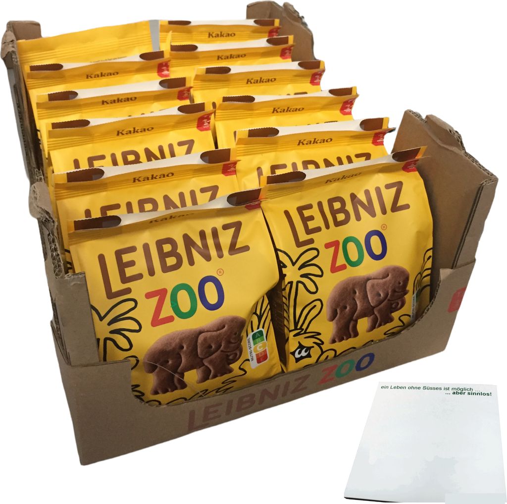 Leibniz Kakao Zoo Safari 12er Pack (12x125g Beutel) + usy Block