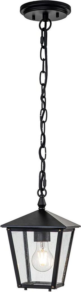 Pendelleuchte außen Aluminium Glas E27 IP44 B: 17,8 cm H: max. 192 cm Schwarz Rustikal Außenlampe