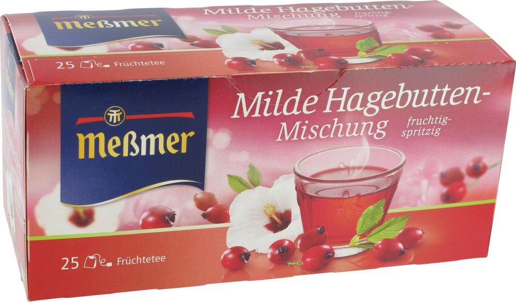 Meßmer Milde Hagebutten-Mischung | 25 | Teebeutel | Vegan | Produktbild 