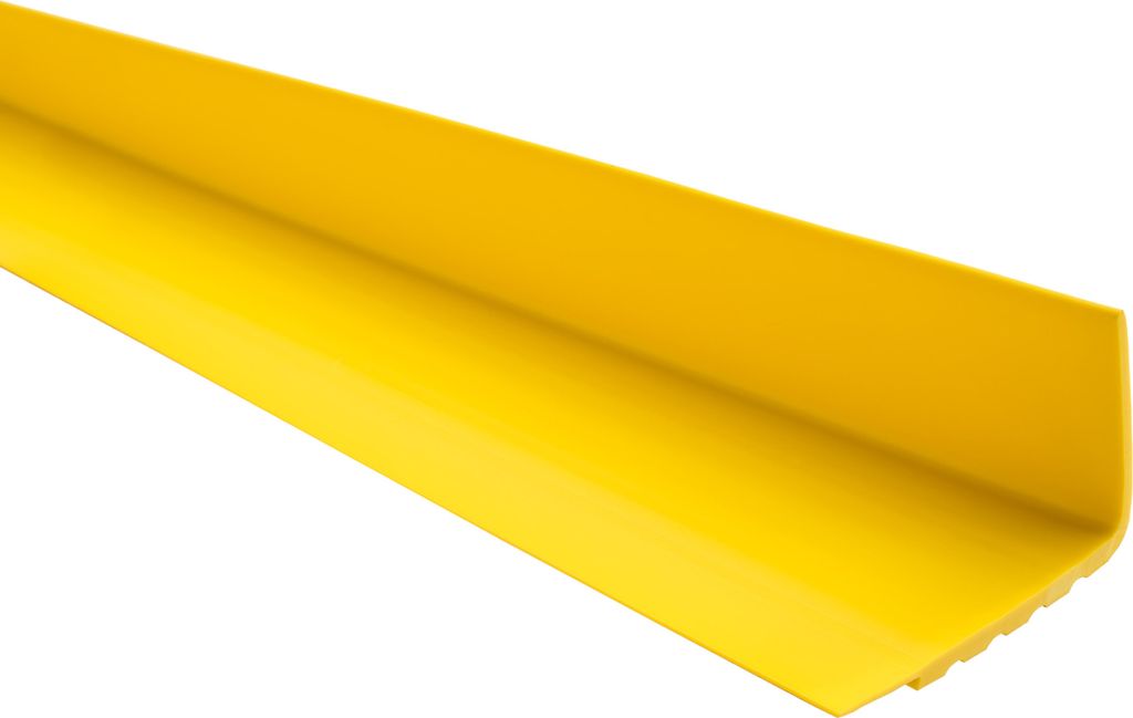 QUEST Treppenkantenprofil 40x40mm, 1.5m, Treppenprofil PVC für Treppenstufen, Treppenkantenschutz mit Rillen, Antirutsch, RD, gelb