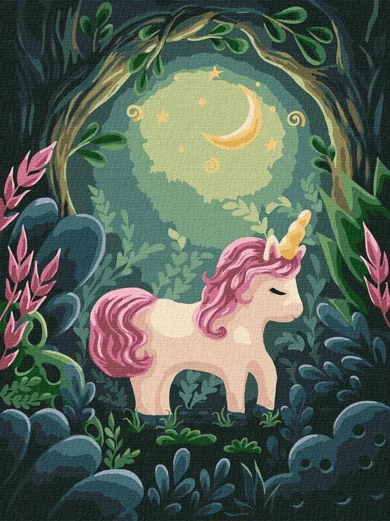 Apprendre à peindre sans savoir dessiner - Kit Licorne 30x40cm Complet