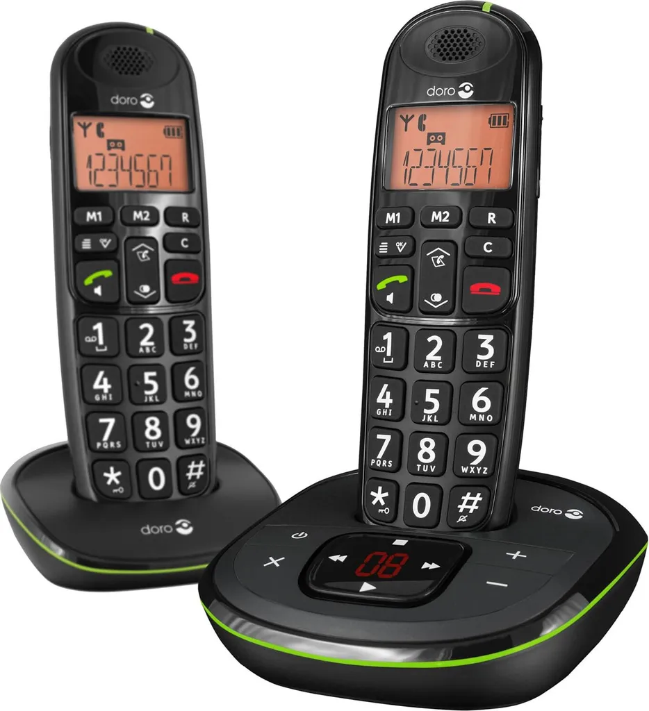 Pack de 2 Téléphones Fixes Doro PhoneEasy 105wr Duo pour toute la Maison