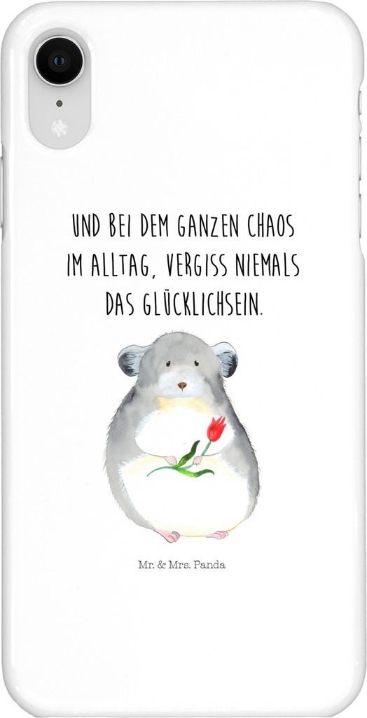 Mr. & Mrs. Panda Iphone XR Handyhülle Chinchilla Blume - Weiß - Geschenk, Lustige Sprüche, Handy Case, Premium Kunststoff, Chinchillas, Büro, G...