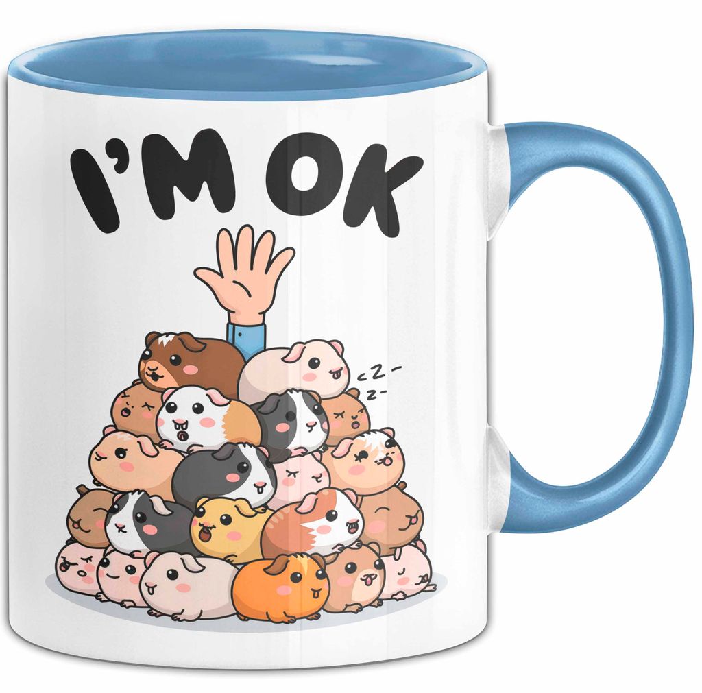 Meerschweinchen Tierliebhaber Tasse Geschenk Lustige Geschenkidee Spruch (Blau)