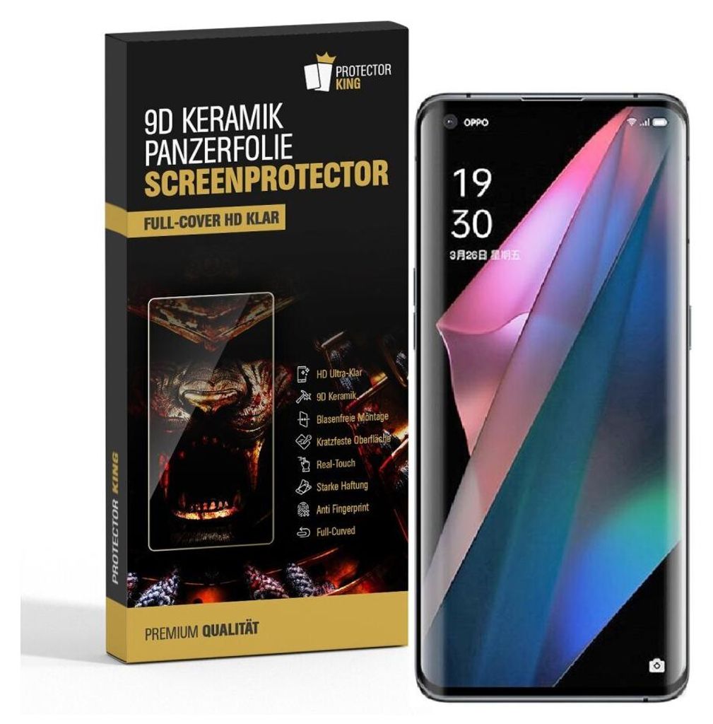 3x Panzerfolie für Oppo Find X3 Pro FULL-CURVED Panzerfolie Displayschutz Panzerschutz Schutzfolie Displayfolie Folie ANTI-SHOK ANTI-BRUCH-ANTI-STOß