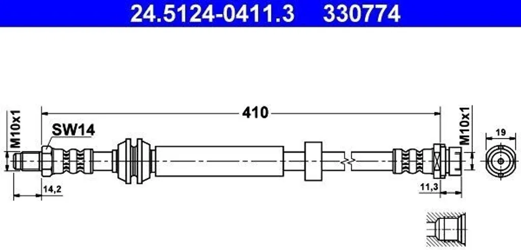 Flexible de Frein Hydraulique 1148270 pour Ford Focus 1.4 à 2.0 RS ST