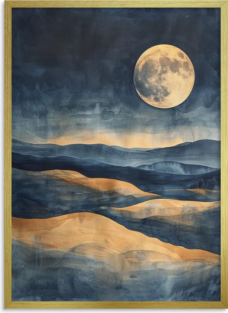 Wall Art Montagne Oro con Cornice - Decorazione Moderna Living