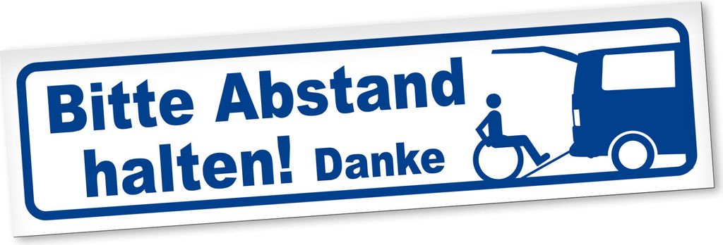 PantherPixel Bitte Abstand Halten Magnetschild Auto Rollstuhl Rampe Magnetfolie Geschenkidee 20 x 5 cm REFLEKTIEREND
