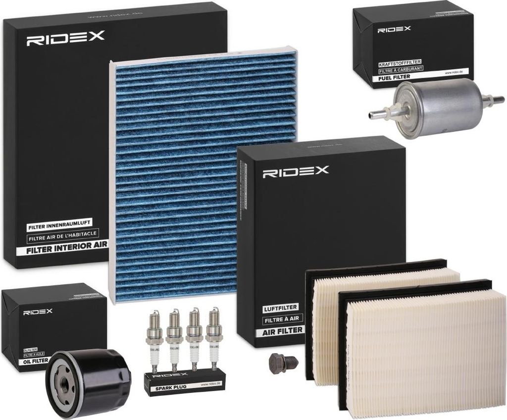 RIDEX Inspektionspaket Filterset für VW Lupo (6X1, 6E1) Polo Schrägheck (6N1) Polo Classic (6V2) Polo Variant (6V5)