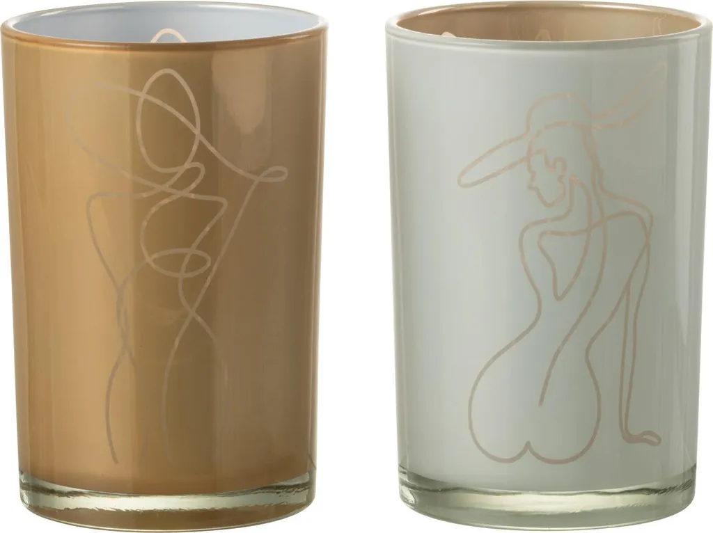 Lanterne Décorative en Verre pour Table - Duo Lady Large J-Line Mixte