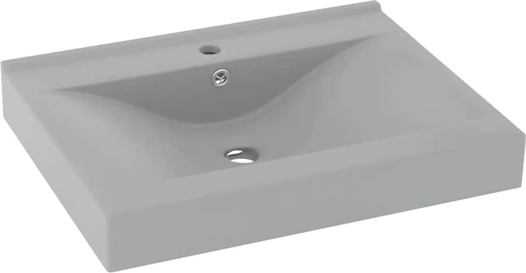 Lavabo Bagno Moderno 60x46 cm Grigio Matt | vidaXL Ceramica Elegante