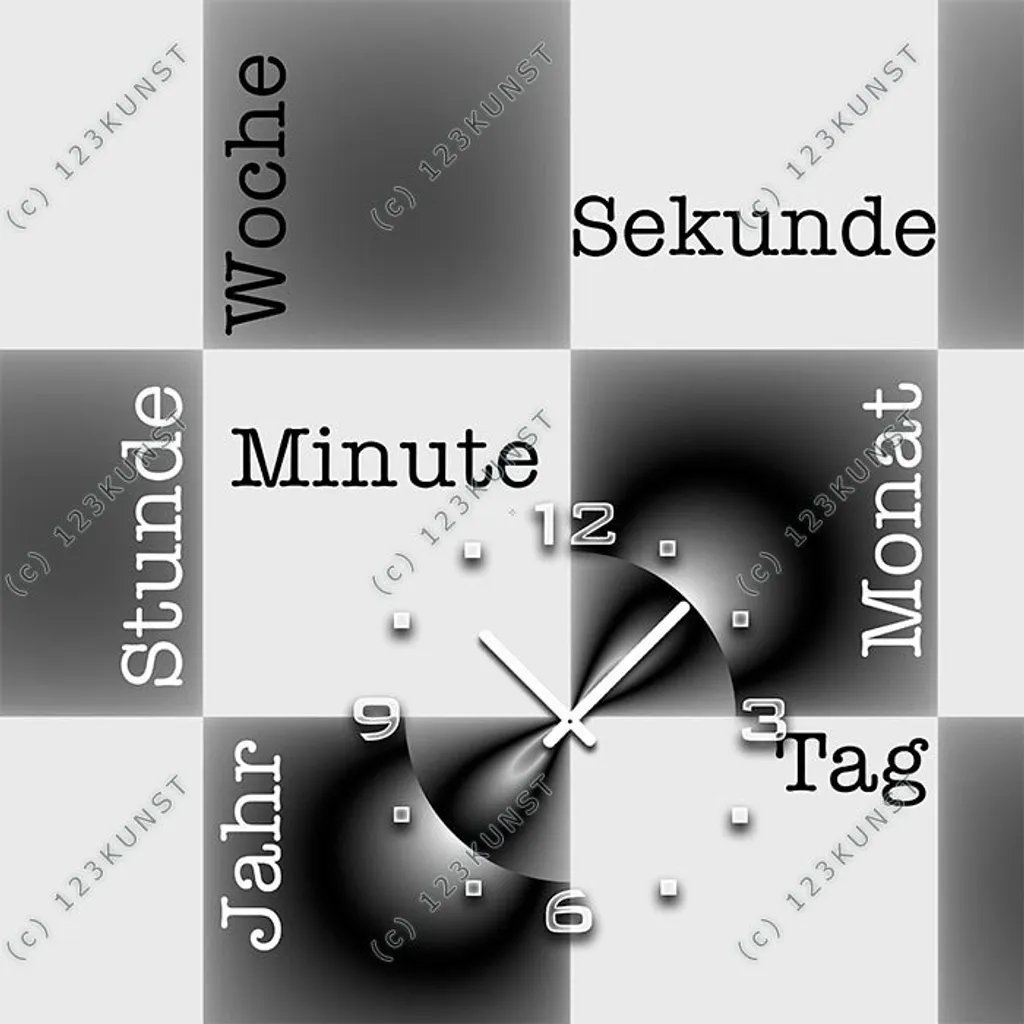 Grande horloge murale moderne Dixtime 3070 carrée 40cm pour séjour chic