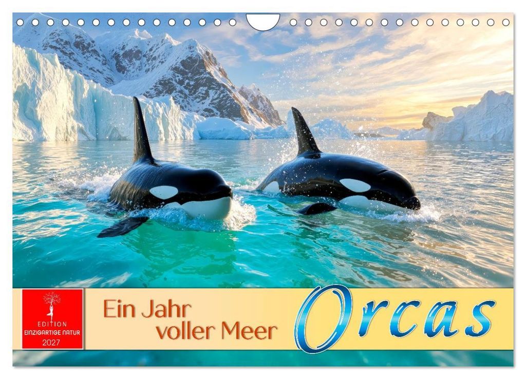 Orcas - ein Jahr voller Meer (Wandkalender 2027 DIN A4 quer), CALVENDO Monatskalender