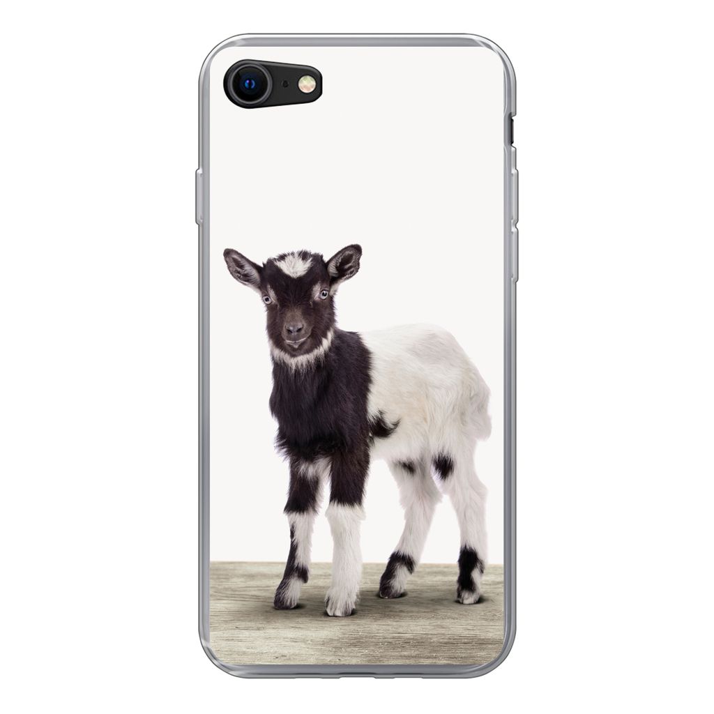 MuchoWow Handyhülle Schutzhülle Hülle für iPhone SE 2022 Ziege - Tiere - Kinder - Jungen - Mädchen Silikon Softcase Handy Hülle - Schutzhülle
