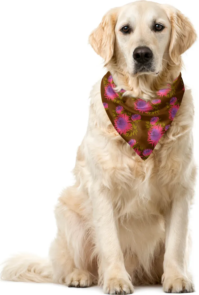ABAKUHAUS Bandana Cani Gatti 40x40cm - Autumn Flora Chrysanthemum