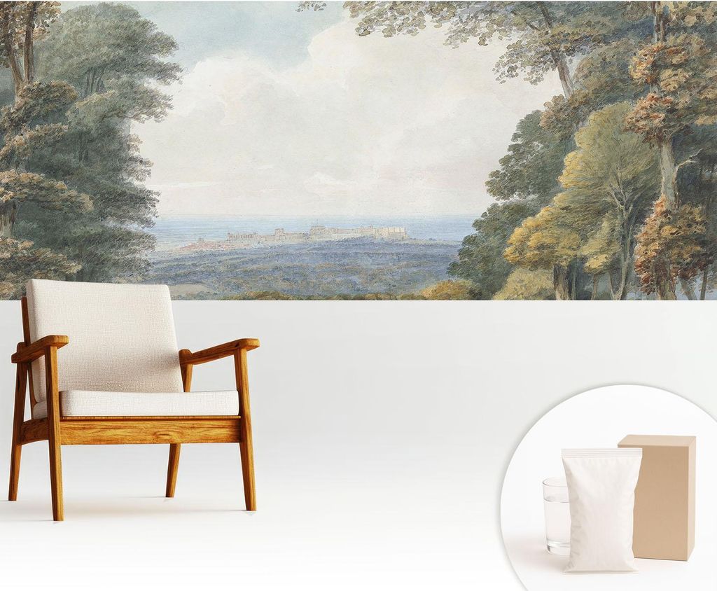 Fototapete - 250x104 cm - Tapete - Wandtapete - Wandbilder - Dekofolie - Tapete Folie - Wand - Dekoration - Wohnzimmer - Bewaldete Landschaft