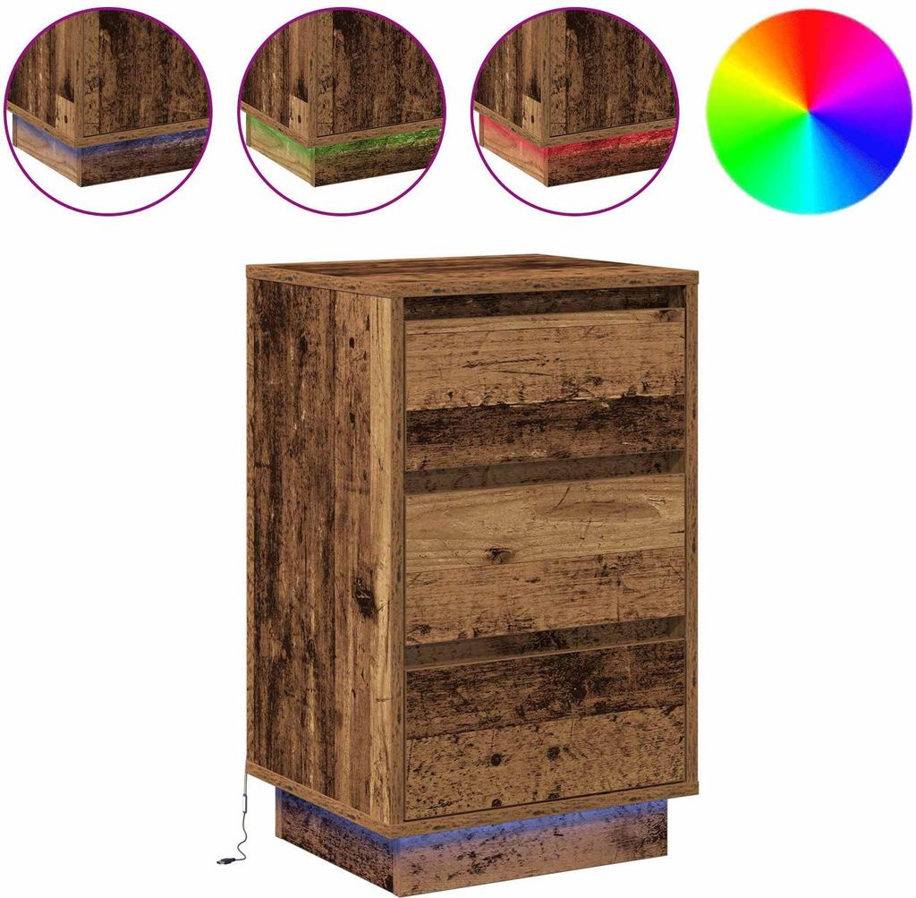 Nachttisch Altholz 39 x 34,5 x 65 cm Holzwerkstoff