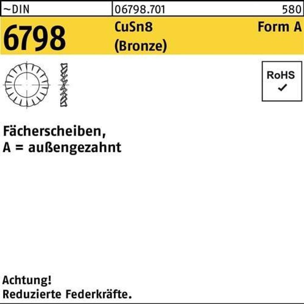 Reyher Fächerscheiben DIN 6798 Bronze A 4,3 Bronze (1000 Stück)