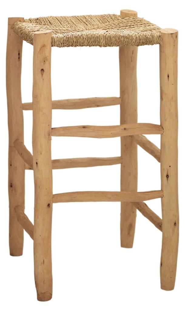 Barhocker aus Holz und Doum Produktbild 