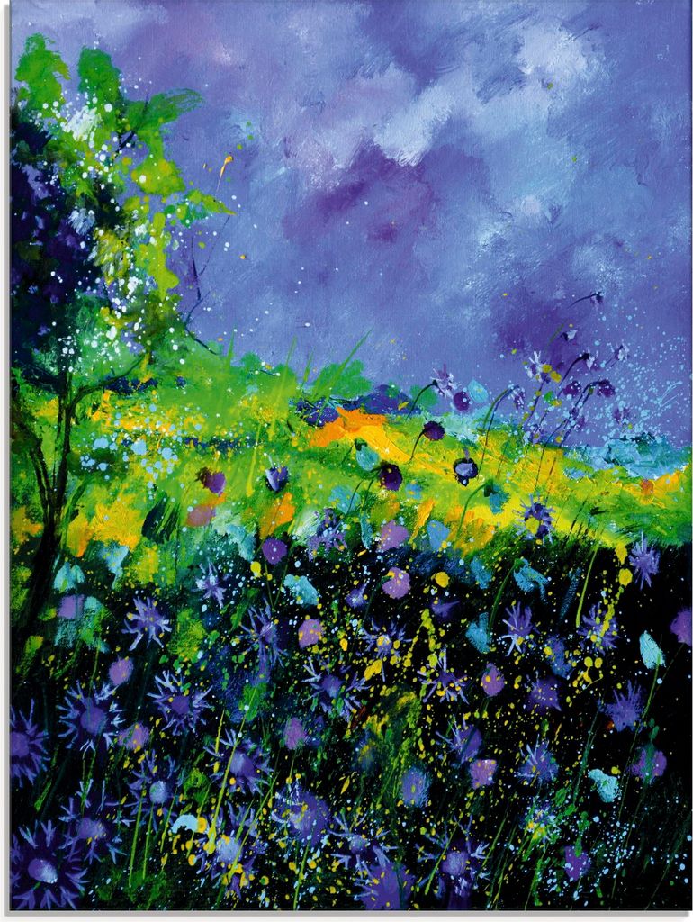 ARTland Glasbild Wilde Blumen Größe: 60x80 cm