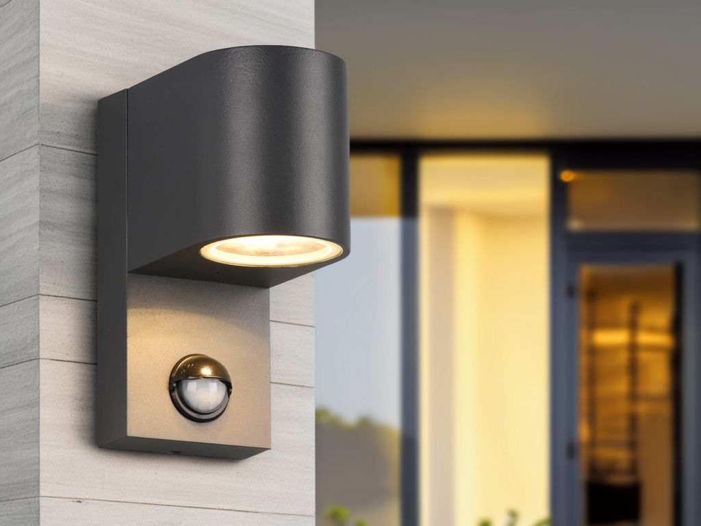LED Außenwandleuchte Downlight mit Bewegungsmelder Fassadenbeleuchtung Anthrazit