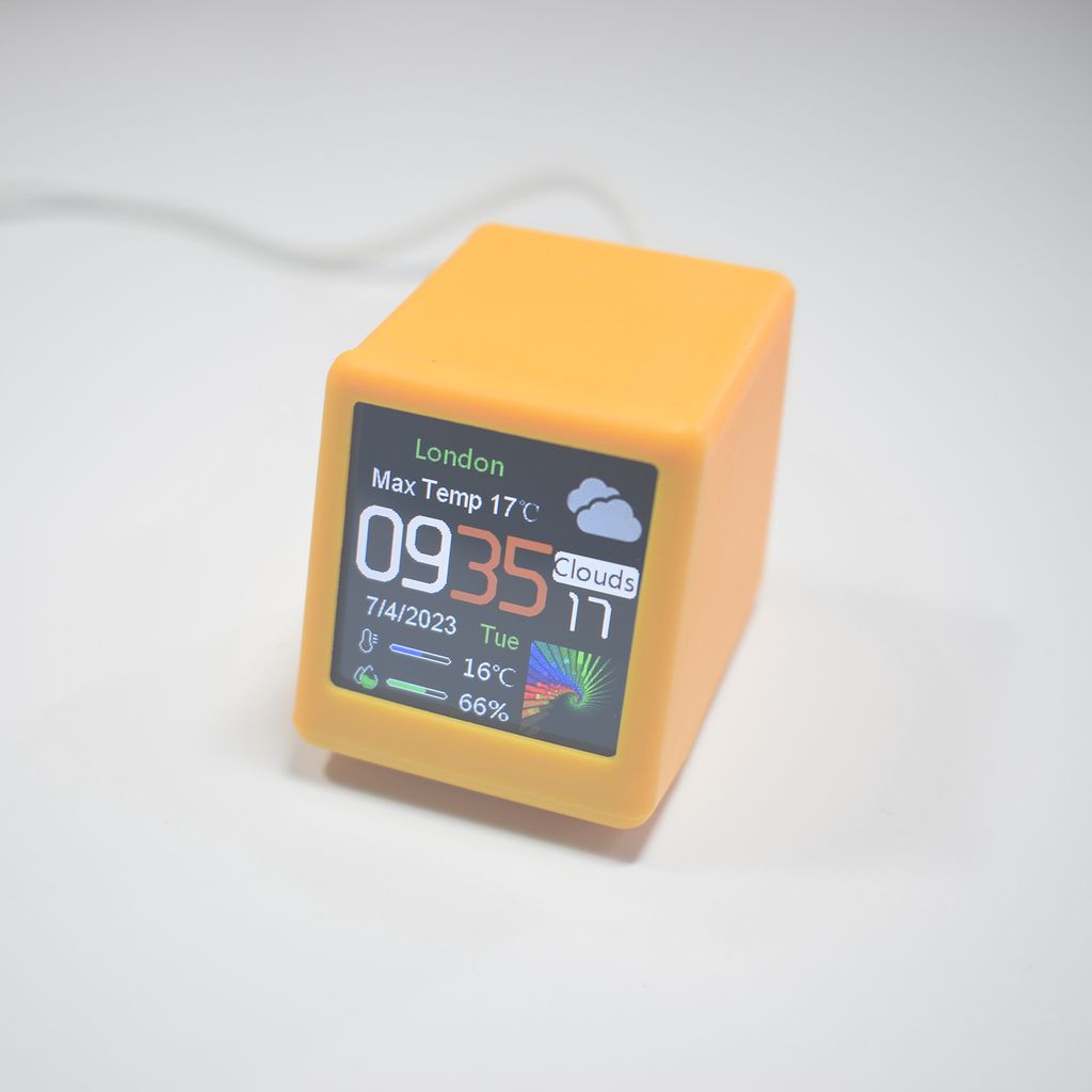 Buntes OLED-Multifunktions-Informationsdisplay, WiFi, Smart-Desktop, DIY, kreative Uhr, Wetterstation, kabelloses Innen- und Aussenthermometer, Hyg...