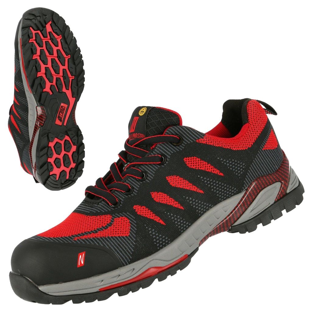 S1P Sicherheitshalbschuhe Nitras Pro Step | Gr. 44 | Textil | rot