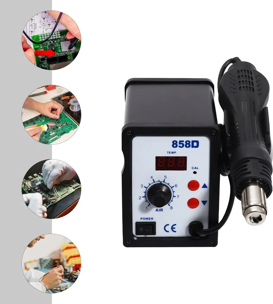 Station de soudure 858D pour dessouder les CMS sans abîmer vos circuits