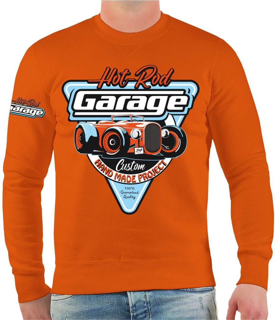 Herren Sweatshirt Hot rod Garage Handmade Custom