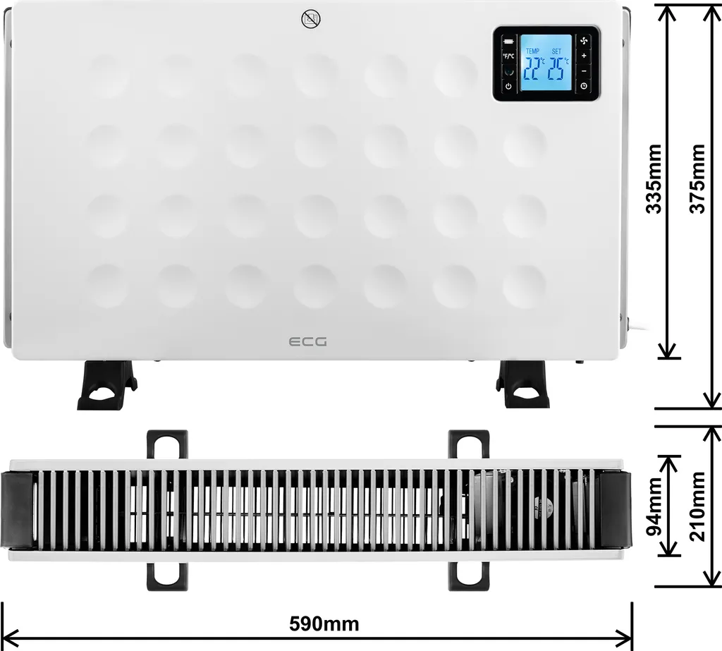 Convecteur ECG TK 2080 DR Blanc 2000W avec télécommande infrarouge - 5