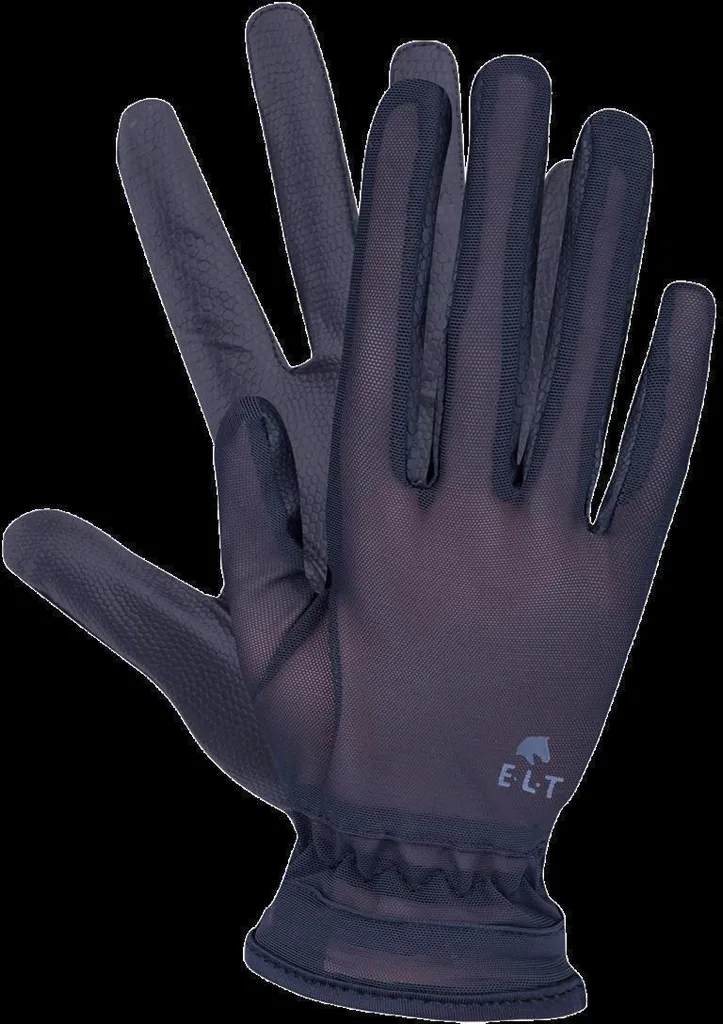 Gants d'équitation E.L.T Sunny Noir L - Paume avec grip et tissu souple