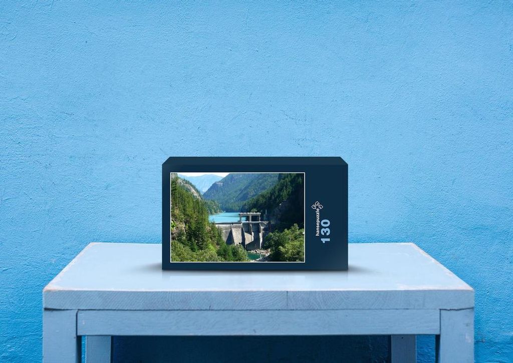 hansepuzzle 81222 - Staudamm Puzzle, 130 Teile, Natur, 28,7 x 20,0cm mit hochwertiger Aufbewahrung, Kartonbox und wiederverschließbarem Beutel