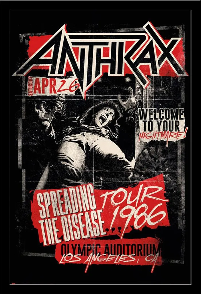 Poster Anthrax Encadré Shinsuke® : Vitre Acrylique sans Reflets et Cadre