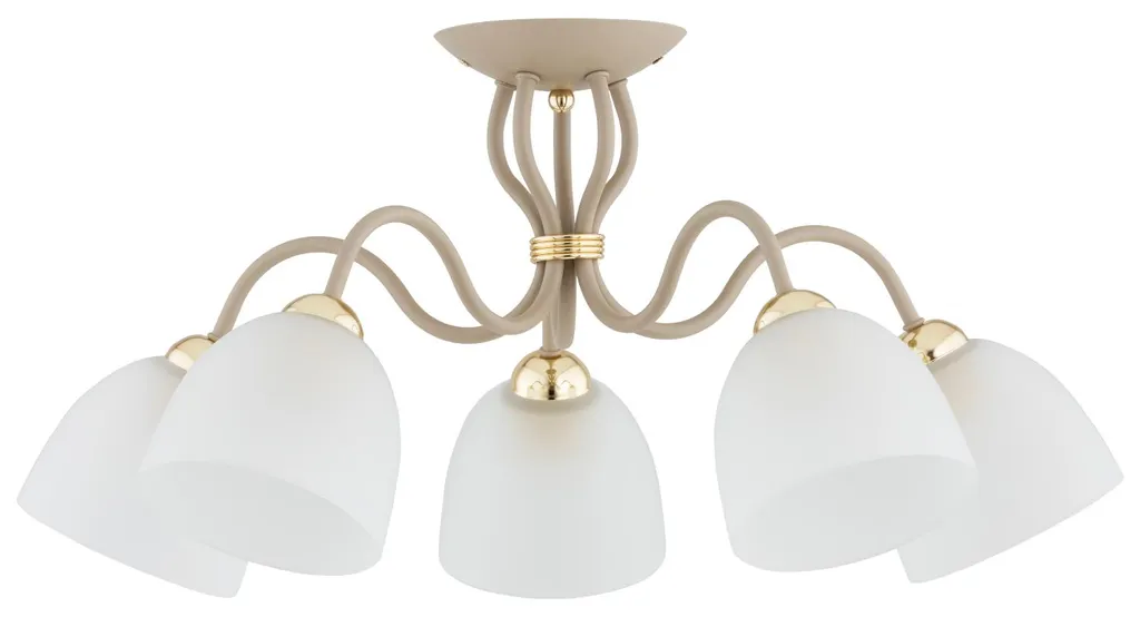 Suspension idéale pour salle à manger ARIEL - 5 lumières - Beige 58cm