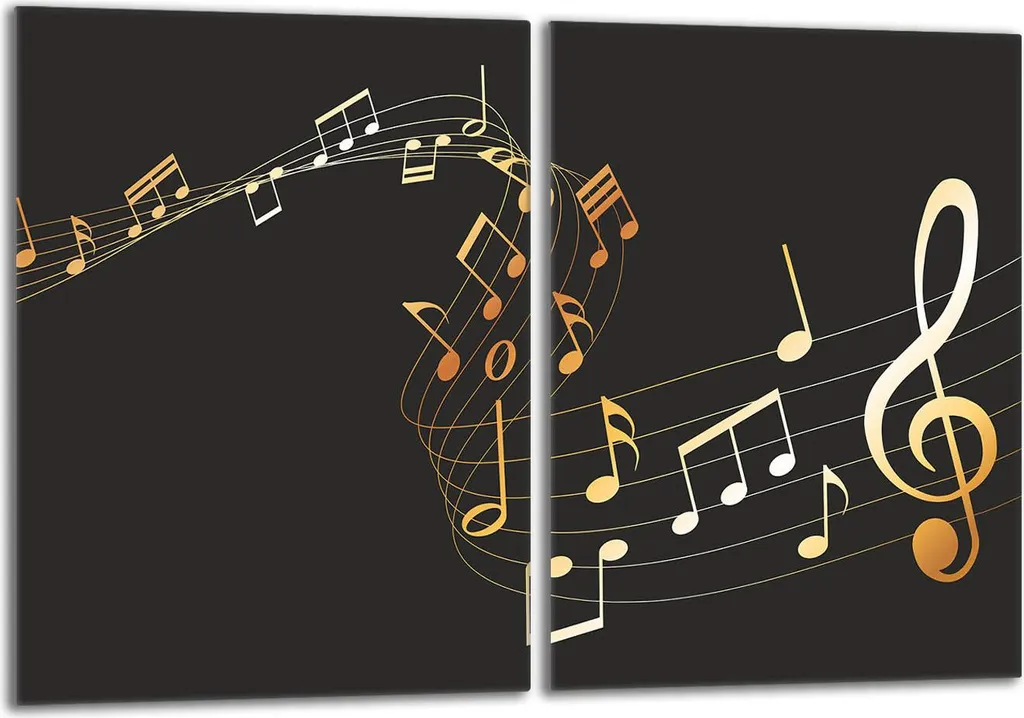 Copri Piano in Vetro Nero Musicale 2x40x52 cm | Arredo Cucina
