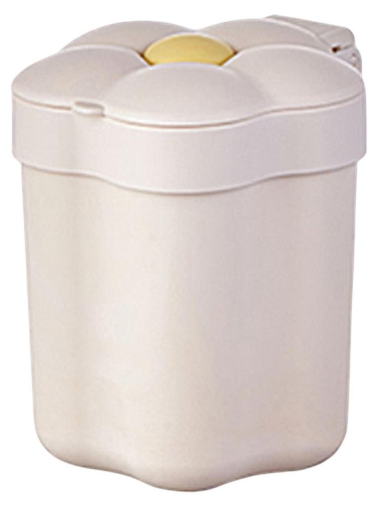 Mini-Mülleimer mit Blumendesign, per Knopfdruck zu öffnen, einhändig zu öffnen, kreativer Abfalleimer in Blumenform für den täglichen Gebrauch