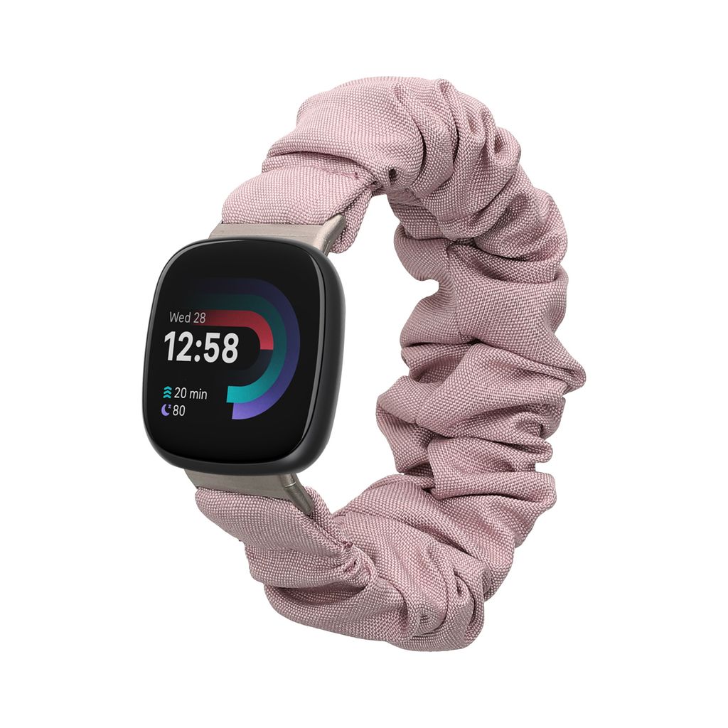 kwmobile Ersatz Armband kompatibel mit Fitbit Versa 4 / Sense 2 / Versa 3 / Sense - Smartwatch Scrunchie Haargummi Design Lavendel - Innenmaße 14 ...
